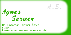 agnes sermer business card